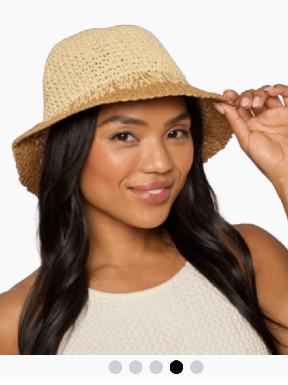 Eugenia Kim Two-Tone Straw Bucket Hat - Beige & Brown - Picture 4 of 6